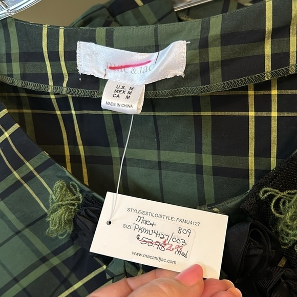 Mac & Jac short sleeve top camouflage colors babydoll sleeves and flare cut - Picture 7 of 12